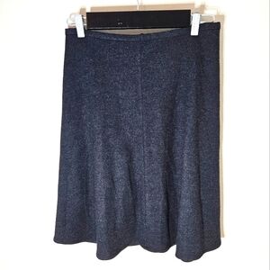 L'Agence Wool Felt A-Line Skirt Heathered Gray Black 6